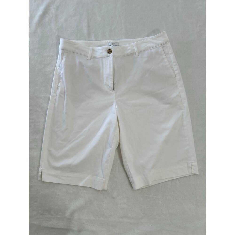 J Jill White Chino Golf Shorts Cotton Spandex Blend in Women's 12 NWT - Picture 2 of 9
